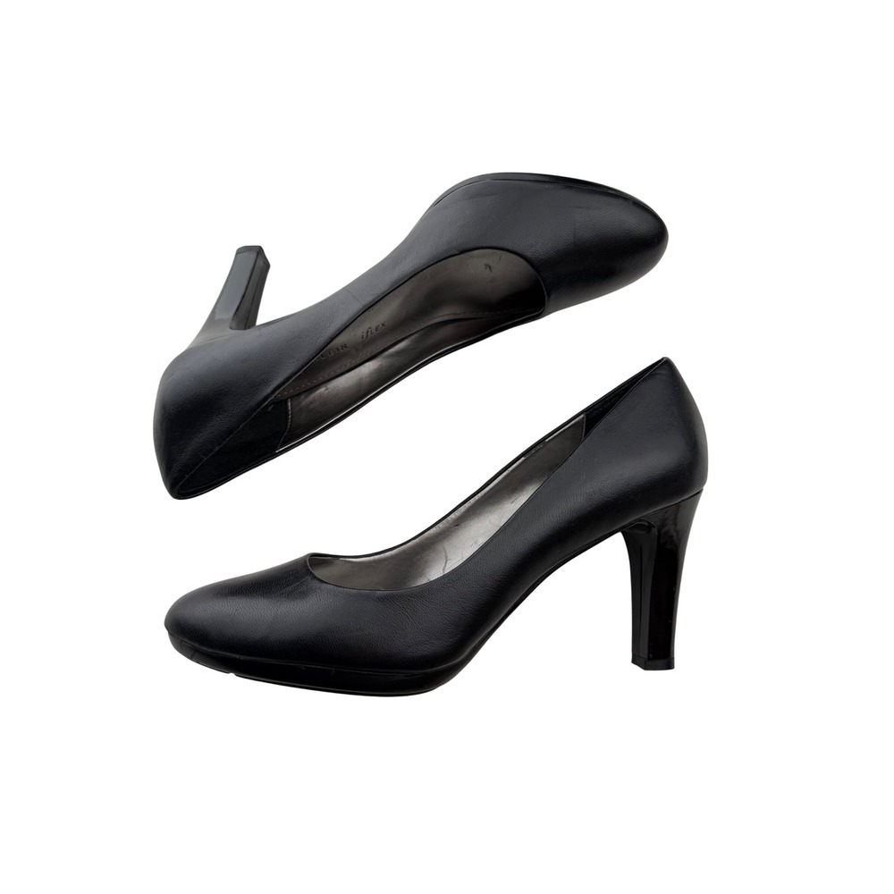 Anne Klein Pumps Black Leather Round Toe iFlex Corporate Chic Office Siren Sz 8‎